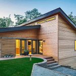 Contemporary eco wooden prefab house